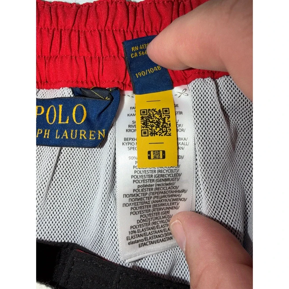 Polo Ralph Lauren Swim Trunks Mens 2XLT Black Cargo Board Shorts Pony Logo