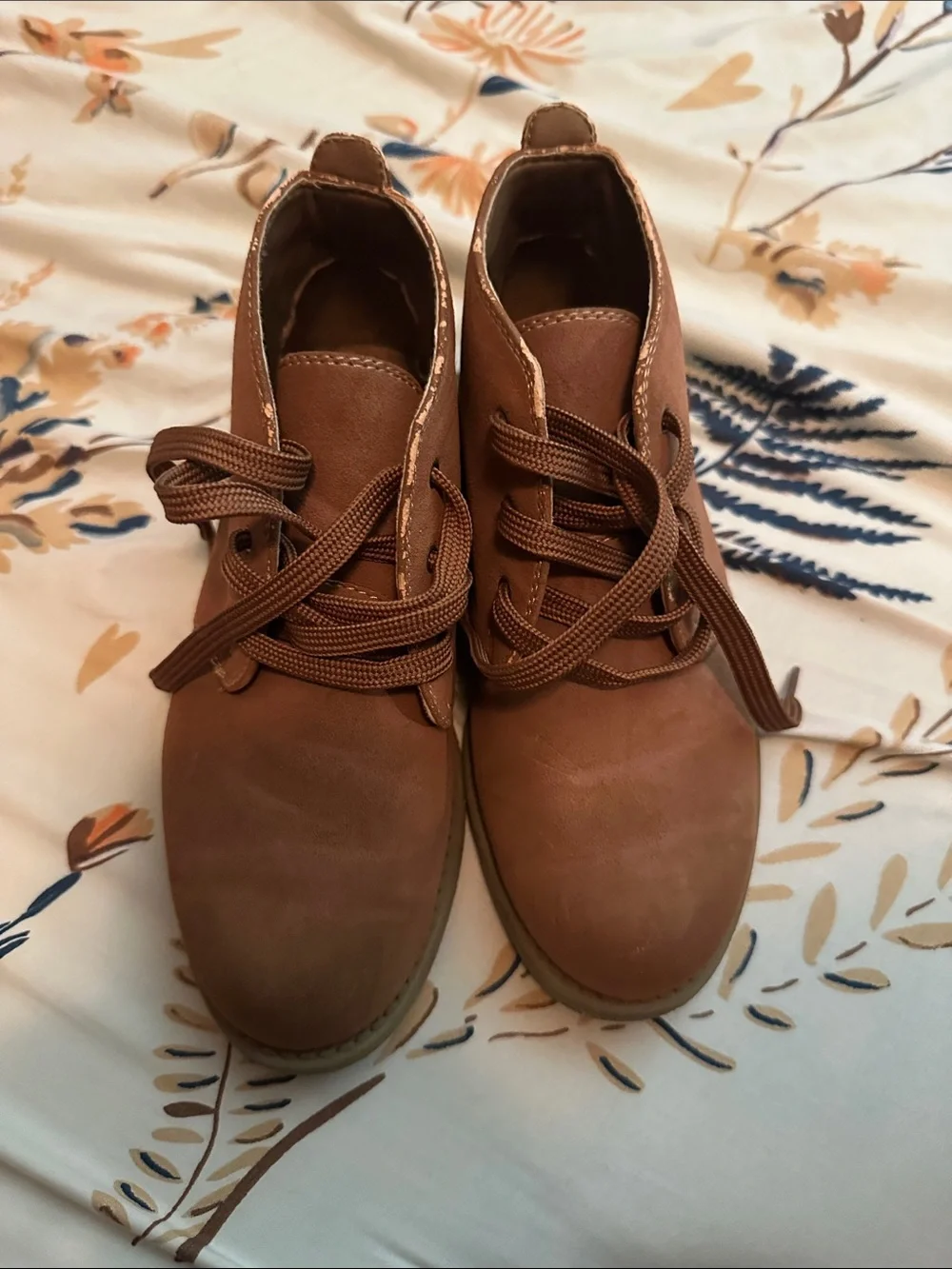 Boys Casual Brown Lace-Up Dress Shoes