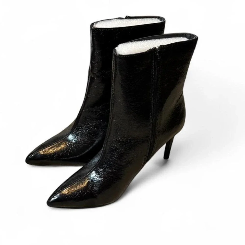 MIA Faux Leather Pointed Toe Stilletto Ankle‎ Boots
