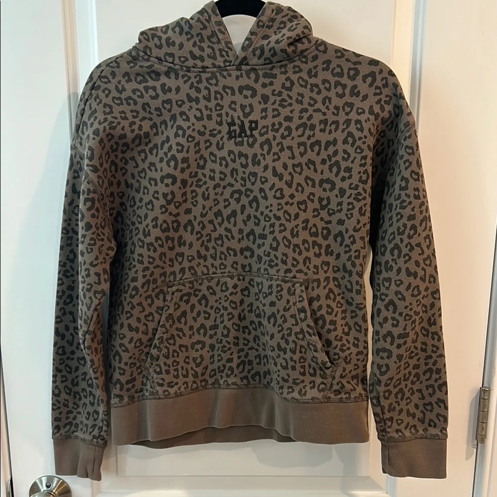 GAP Kids Girls Leopard Print Hoodie Size: 12
