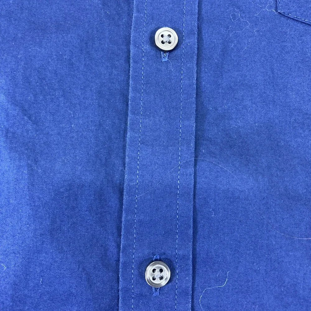 Banana Republic Mens Blue Stretch Soft Wash Slim Fit Button Dn Cotton Shirt Sz L