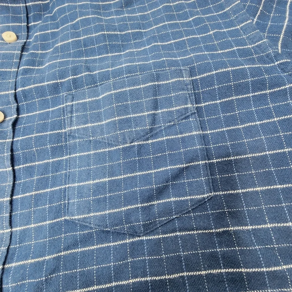 UNTUCKit Shirt Adult Large Slim Fit Flannel Blue Plaid 100% Cotton Mens Michelot