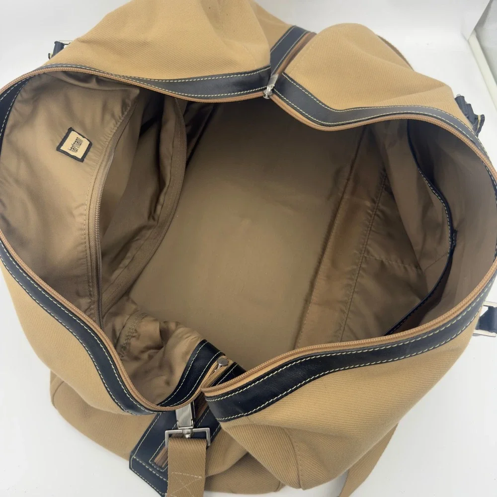 Hartmann Canvas Leather Duffle Bag Tan Black Large Travel Weekender